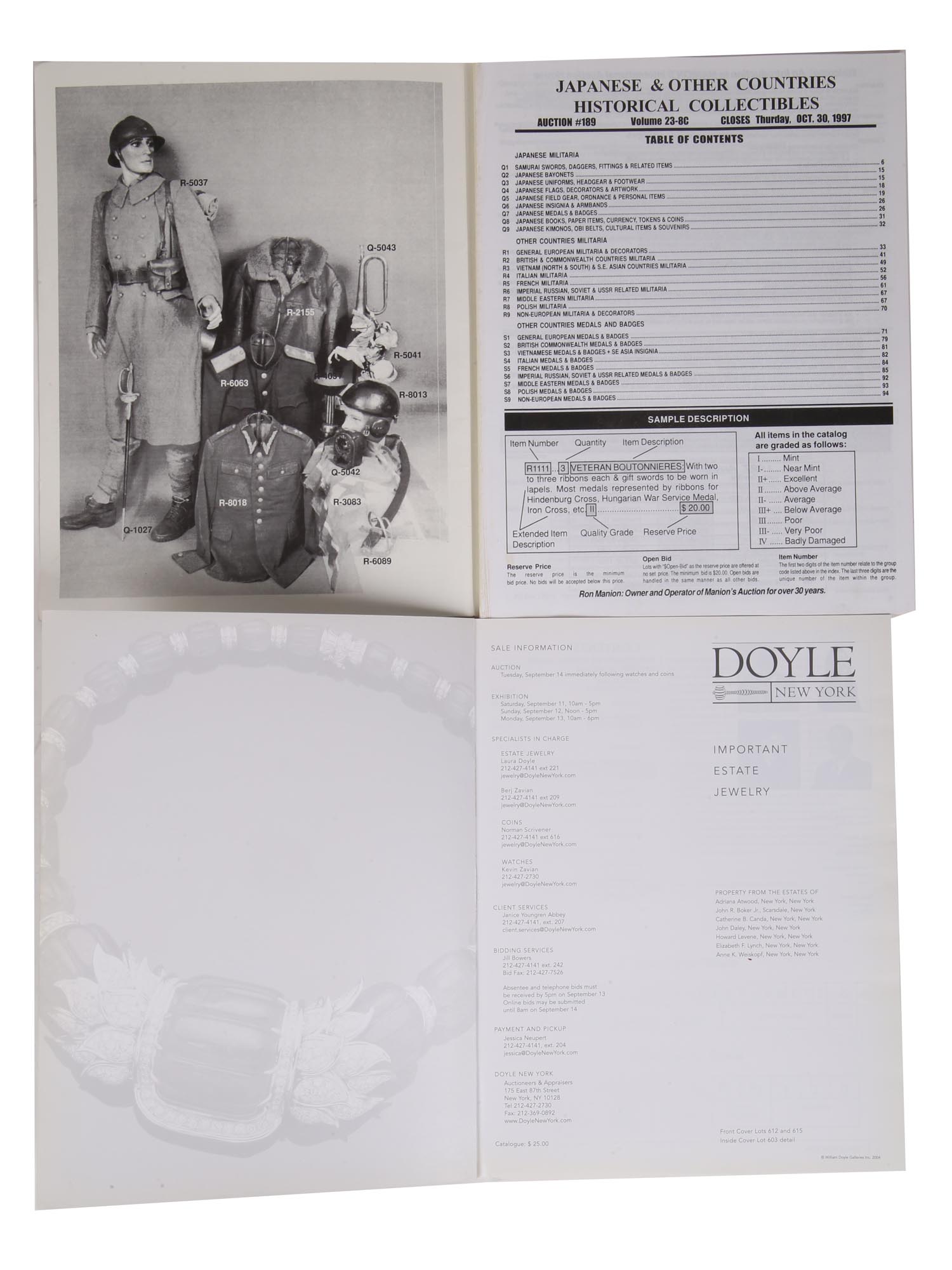 AUCTION CATALOGS FOR ART AND COLLECTIBLES DOYLE PIC-5